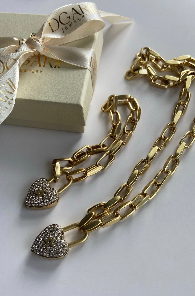 INSPIRED HEART PADLOCK BRACELET