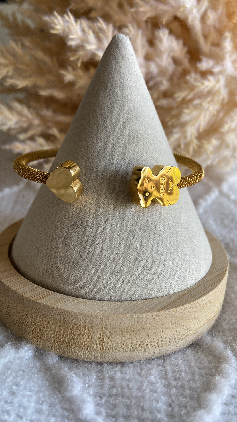 TUS HEART-BEAR BANGLE