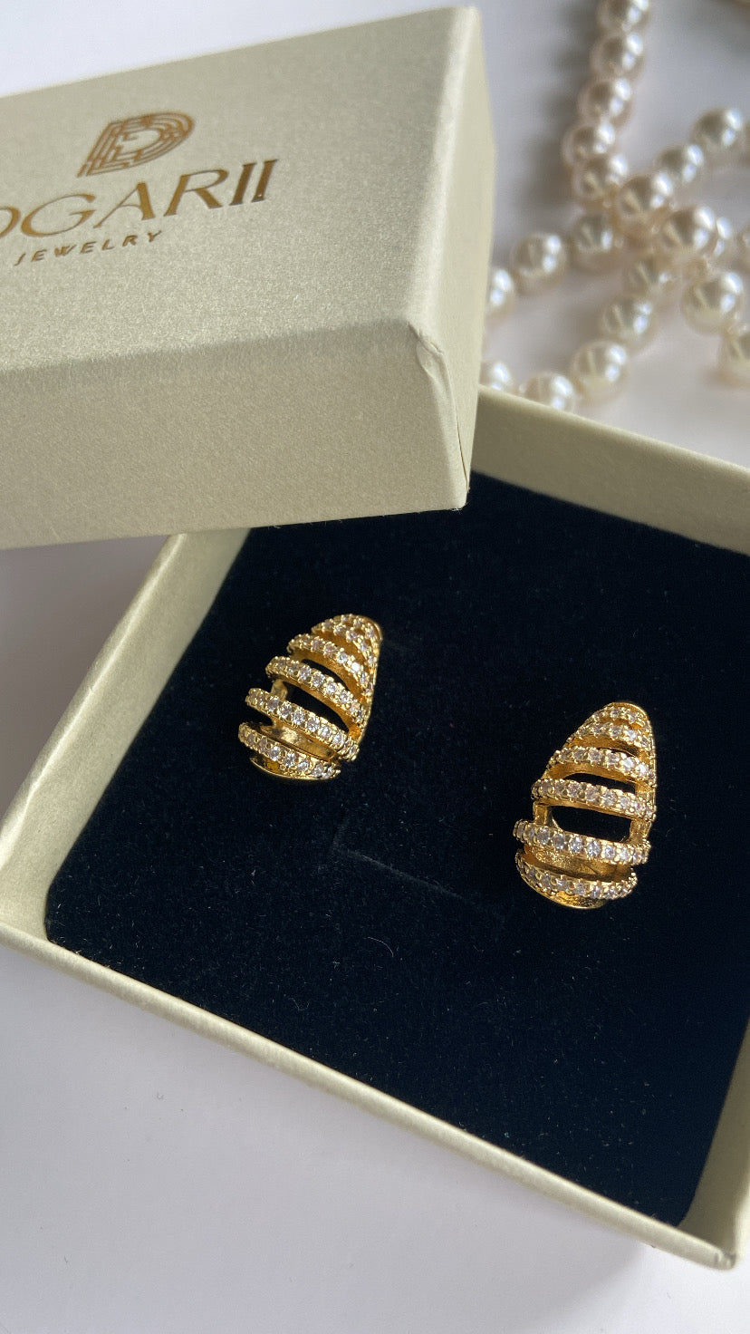 STONE STRIPE DROP EARRINGS