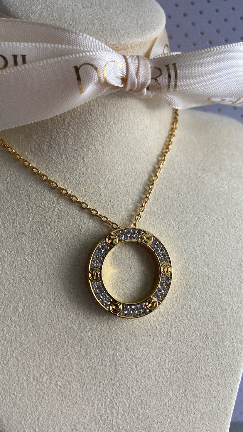 INSPIRED ALL STONE NECKLACE GOLD