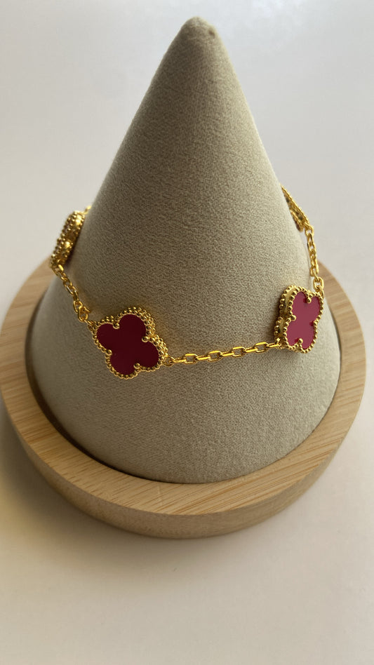 VC CLOVER VALENCIA BRACELET RED FUCSHIA