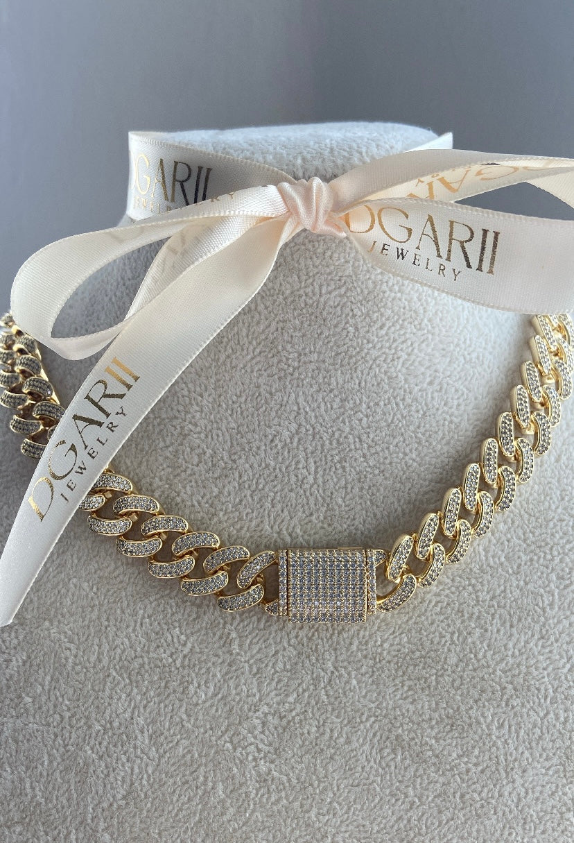 ALL STONES CUBAN CHOKER