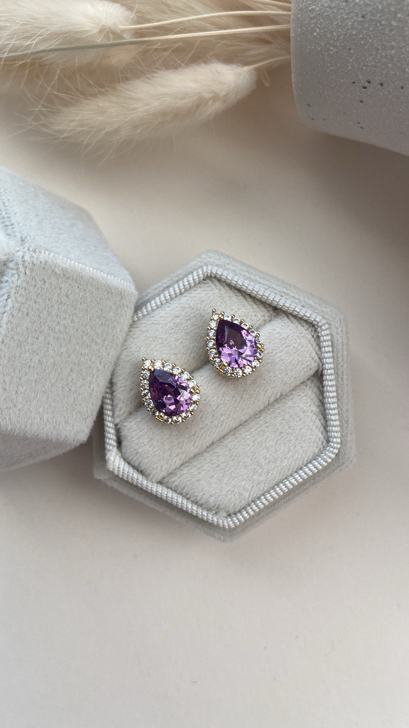 PURPLE DROP EARRINGS