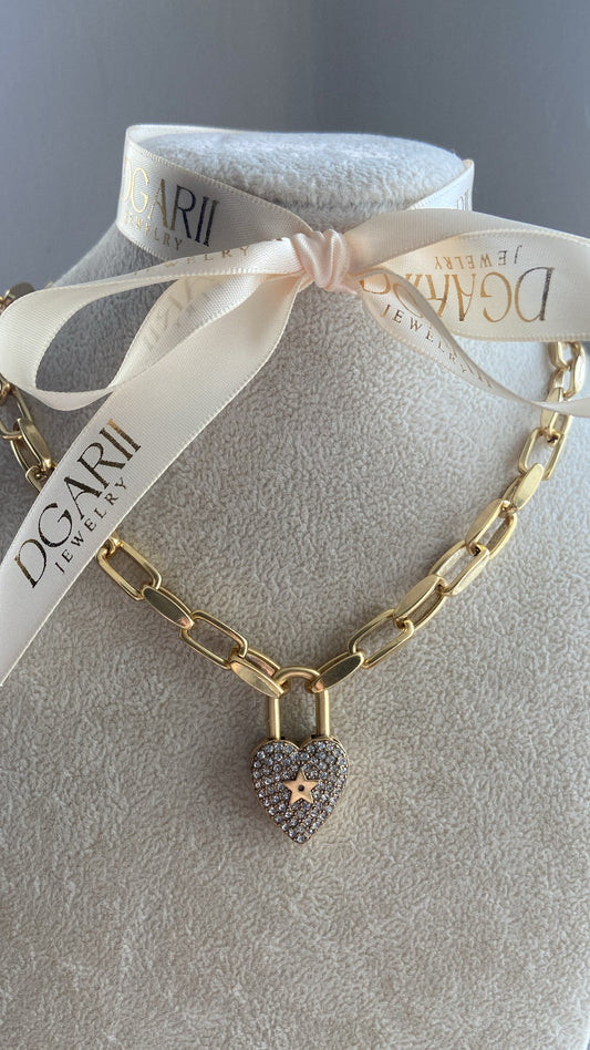 HEART PADLOCK NECKLACE
