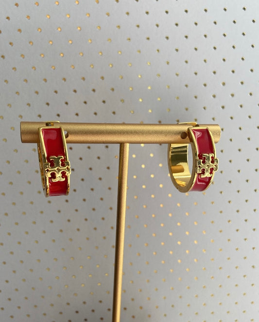 MEDIUM HOOPS RED