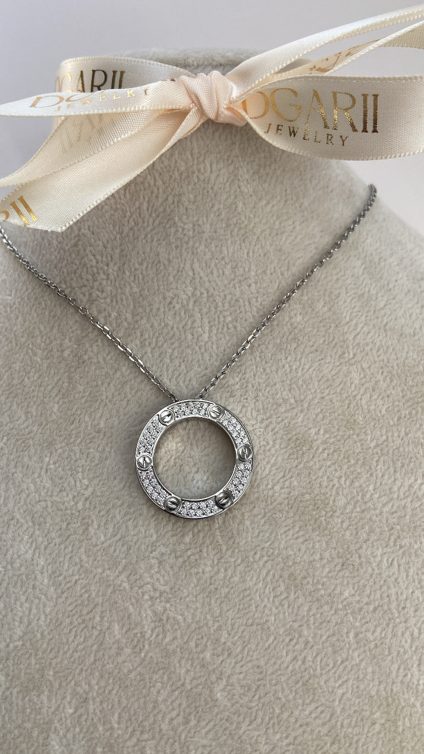 INSPIRED ALL STONES NECKLACE SILVER