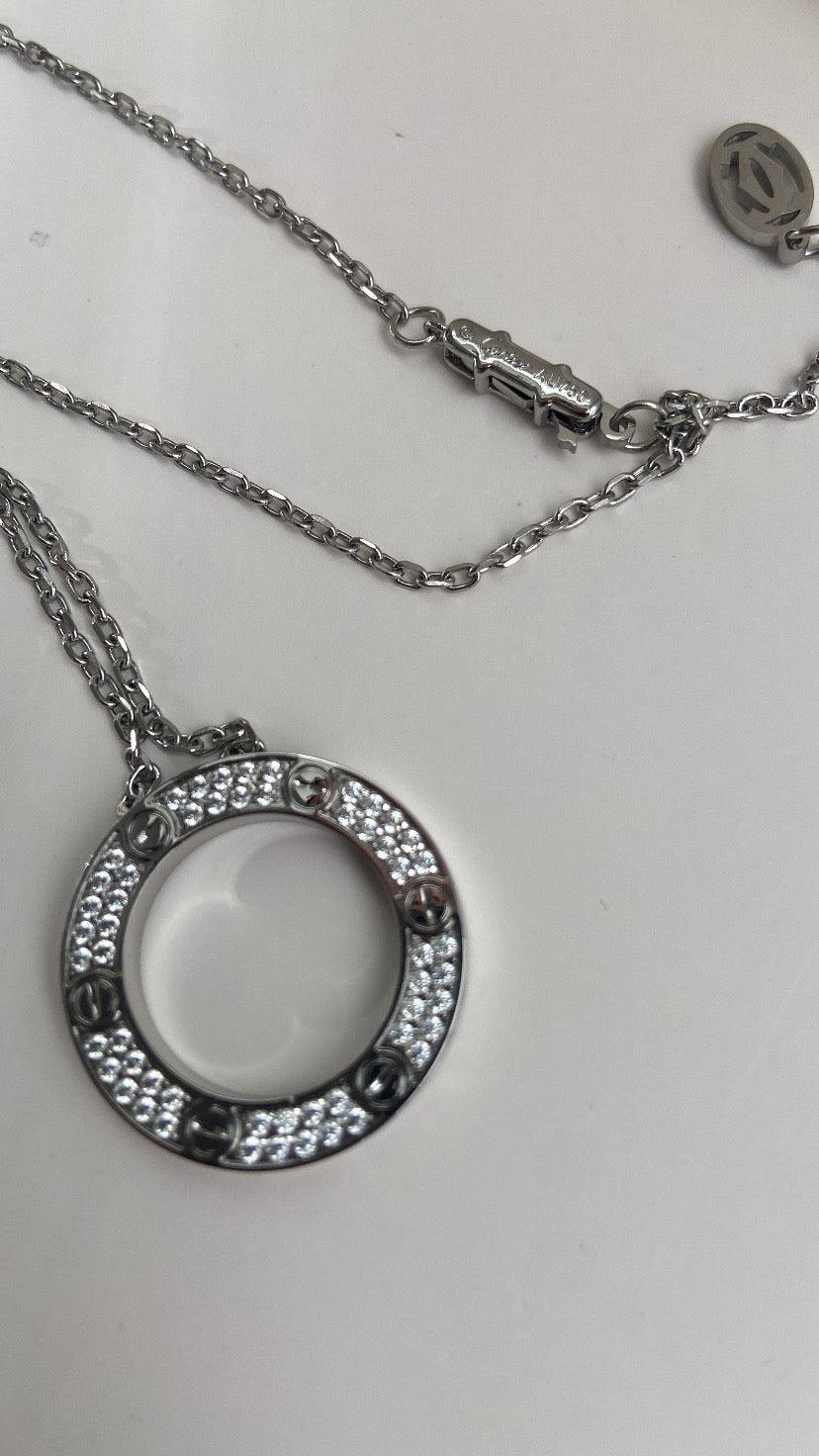 INSPIRED ALL STONES NECKLACE SILVER